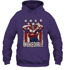 Marvel Hulk Incredible Stars and Stripes Hooded Sweatshirt Hooded Sweatshirt - skytshirtshop