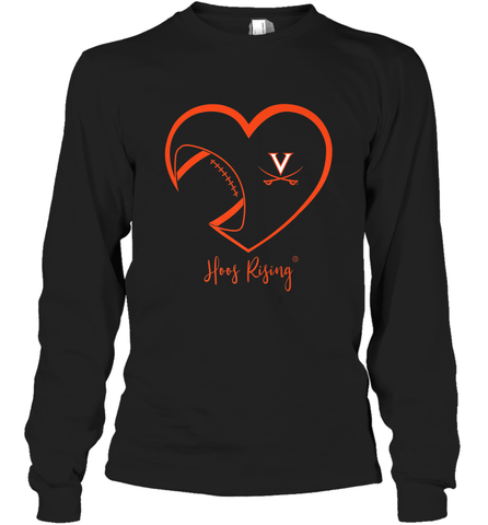 Virginia Cavaliers Football Inside Heart  Team Long Sleeve T-Shirt Long Sleeve T-Shirt / Black / S Long Sleeve T-Shirt - skytshirtshop