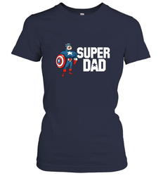Marvel Father's Day Captain America Super Dad Portrait Women's T-Shirt