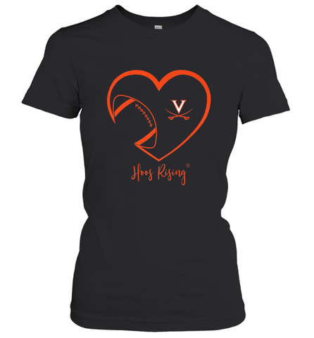 Virginia Cavaliers Football Inside Heart  Team Women's T-Shirt Women's T-Shirt / Black / S Women's T-Shirt - skytshirtshop