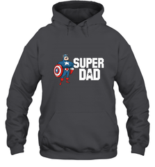 Marvel Father's Day Captain America Super Dad Portrait Hooded Sweatshirt Hooded Sweatshirt - skytshirtshop
