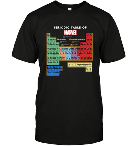 Marvel Ultimate Periodic Table Of Elements Men's T-Shirt Men's T-Shirt / Black / S Men's T-Shirt - skytshirtshop