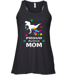 Proud Autism Mom T Rex Dinosaur Autism Awareness Women's Racerback Tank Women's Racerback Tank - skytshirtshop