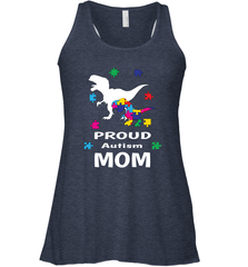 Proud Autism Mom T Rex Dinosaur Autism Awareness Women's Racerback Tank Women's Racerback Tank - skytshirtshop