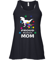 Proud Autism Mom T Rex Dinosaur Autism Awareness Women's Racerback Tank Women's Racerback Tank - skytshirtshop