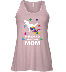 Proud Autism Mom T Rex Dinosaur Autism Awareness Women's Racerback Tank Women's Racerback Tank - skytshirtshop