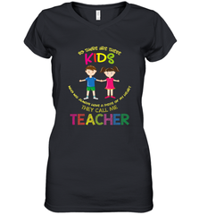 They Call Me Teacher School Kids Fun Appreciation Women's V-Neck T-Shirt Women's V-Neck T-Shirt - skytshirtshop