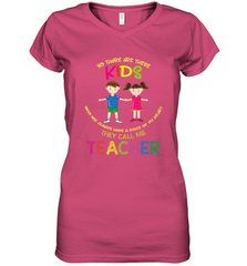 They Call Me Teacher School Kids Fun Appreciation Women's V-Neck T-Shirt Women's V-Neck T-Shirt - skytshirtshop