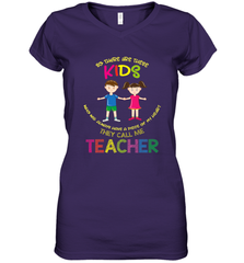 They Call Me Teacher School Kids Fun Appreciation Women's V-Neck T-Shirt Women's V-Neck T-Shirt - skytshirtshop
