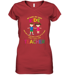 They Call Me Teacher School Kids Fun Appreciation Women's V-Neck T-Shirt Women's V-Neck T-Shirt - skytshirtshop