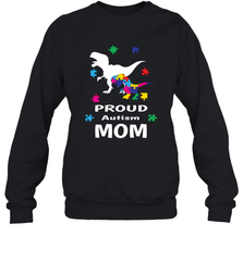 Proud Autism Mom T Rex Dinosaur Autism Awareness Crewneck Sweatshirt Crewneck Sweatshirt - skytshirtshop