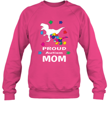 Proud Autism Mom T Rex Dinosaur Autism Awareness Crewneck Sweatshirt Crewneck Sweatshirt - skytshirtshop