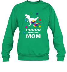 Proud Autism Mom T Rex Dinosaur Autism Awareness Crewneck Sweatshirt Crewneck Sweatshirt - skytshirtshop