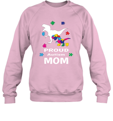 Proud Autism Mom T Rex Dinosaur Autism Awareness Crewneck Sweatshirt Crewneck Sweatshirt - skytshirtshop