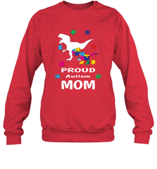 Proud Autism Mom T Rex Dinosaur Autism Awareness Crewneck Sweatshirt Crewneck Sweatshirt - skytshirtshop