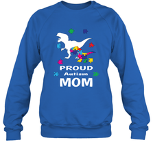 Proud Autism Mom T Rex Dinosaur Autism Awareness Crewneck Sweatshirt Crewneck Sweatshirt - skytshirtshop