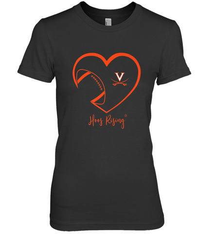 Virginia Cavaliers Football Inside Heart  Team Women's Premium T-Shirt Women's Premium T-Shirt / Black / XS Women's Premium T-Shirt - skytshirtshop