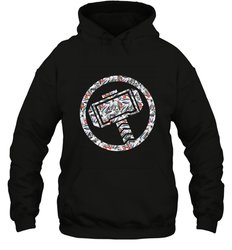 Marvel Avengers Thor Floral Hammer Symbol Hooded Sweatshirt