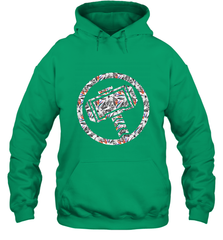 Marvel Avengers Thor Floral Hammer Symbol Hooded Sweatshirt Hooded Sweatshirt - skytshirtshop