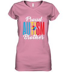 Proud Autism Brother Awareness Support Premium T Shirt Women's V-Neck T-Shirt Women's V-Neck T-Shirt - skytshirtshop