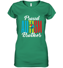 Proud Autism Brother Awareness Support Premium T Shirt Women's V-Neck T-Shirt Women's V-Neck T-Shirt - skytshirtshop