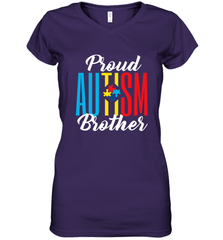 Proud Autism Brother Awareness Support Premium T Shirt Women's V-Neck T-Shirt Women's V-Neck T-Shirt - skytshirtshop