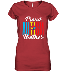 Proud Autism Brother Awareness Support Premium T Shirt Women's V-Neck T-Shirt Women's V-Neck T-Shirt - skytshirtshop
