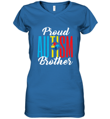 Proud Autism Brother Awareness Support Premium T Shirt Women's V-Neck T-Shirt Women's V-Neck T-Shirt - skytshirtshop