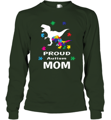 Proud Autism Mom T Rex Dinosaur Autism Awareness Long Sleeve T-Shirt Long Sleeve T-Shirt - skytshirtshop