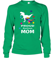 Proud Autism Mom T Rex Dinosaur Autism Awareness Long Sleeve T-Shirt Long Sleeve T-Shirt - skytshirtshop
