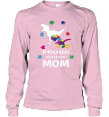 Proud Autism Mom T Rex Dinosaur Autism Awareness Long Sleeve T-Shirt Long Sleeve T-Shirt - skytshirtshop