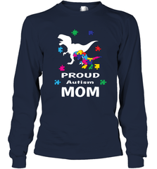 Proud Autism Mom T Rex Dinosaur Autism Awareness Long Sleeve T-Shirt Long Sleeve T-Shirt - skytshirtshop