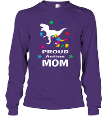 Proud Autism Mom T Rex Dinosaur Autism Awareness Long Sleeve T-Shirt Long Sleeve T-Shirt - skytshirtshop