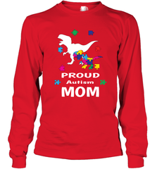 Proud Autism Mom T Rex Dinosaur Autism Awareness Long Sleeve T-Shirt Long Sleeve T-Shirt - skytshirtshop