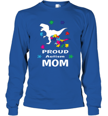 Proud Autism Mom T Rex Dinosaur Autism Awareness Long Sleeve T-Shirt Long Sleeve T-Shirt - skytshirtshop