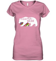 Mama Bear Autism t shirt Autism Awareness Month Women's V-Neck T-Shirt Women's V-Neck T-Shirt - skytshirtshop