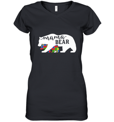 Mama Bear Autism t shirt Autism Awareness Month Women's V-Neck T-Shirt Women's V-Neck T-Shirt - skytshirtshop