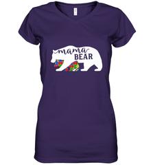 Mama Bear Autism t shirt Autism Awareness Month Women's V-Neck T-Shirt Women's V-Neck T-Shirt - skytshirtshop