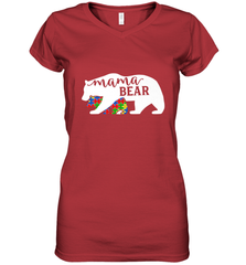 Mama Bear Autism t shirt Autism Awareness Month Women's V-Neck T-Shirt Women's V-Neck T-Shirt - skytshirtshop