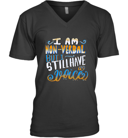Special Needs NonVerbal Autism Awesome Men's V-Neck Men's V-Neck / Black / S Men's V-Neck - skytshirtshop