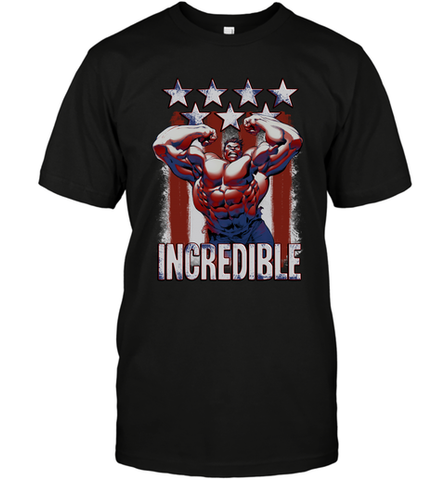 Marvel Hulk Incredible Stars and Stripes Men's T-Shirt Men's T-Shirt / Black / S Men's T-Shirt - skytshirtshop