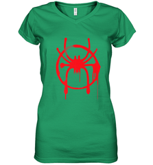 Marvel Spider Man Into the Spider Verse Red Women's V-Neck T-Shirt Women's V-Neck T-Shirt - skytshirtshop