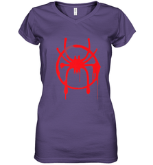 Marvel Spider Man Into the Spider Verse Red Women's V-Neck T-Shirt Women's V-Neck T-Shirt - skytshirtshop