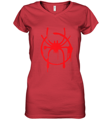 Marvel Spider Man Into the Spider Verse Red Women's V-Neck T-Shirt Women's V-Neck T-Shirt - skytshirtshop