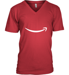 Smile Shirt  White Logo Men's V-Neck Men's V-Neck - skytshirtshop