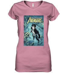 Marvel Namor Avengers Comic Cover Women's V-Neck T-Shirt Women's V-Neck T-Shirt - skytshirtshop