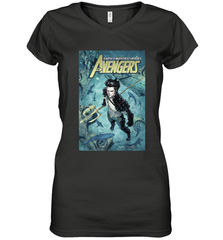 Marvel Namor Avengers Comic Cover Women's V-Neck T-Shirt Women's V-Neck T-Shirt - skytshirtshop