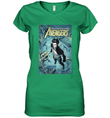 Marvel Namor Avengers Comic Cover Women's V-Neck T-Shirt Women's V-Neck T-Shirt - skytshirtshop