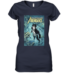 Marvel Namor Avengers Comic Cover Women's V-Neck T-Shirt