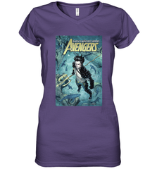 Marvel Namor Avengers Comic Cover Women's V-Neck T-Shirt Women's V-Neck T-Shirt - skytshirtshop